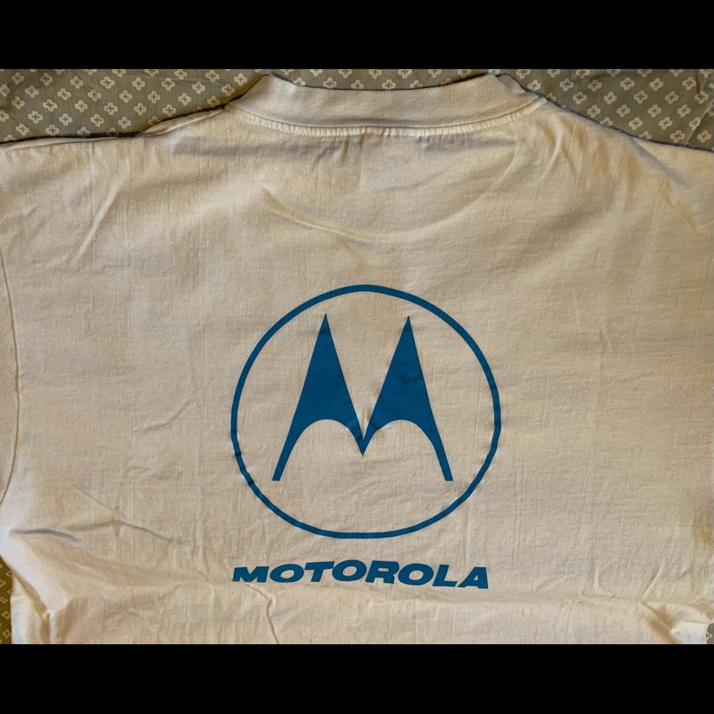 Vintage Hanes Beefy T Motorola White T Shirt Size XL